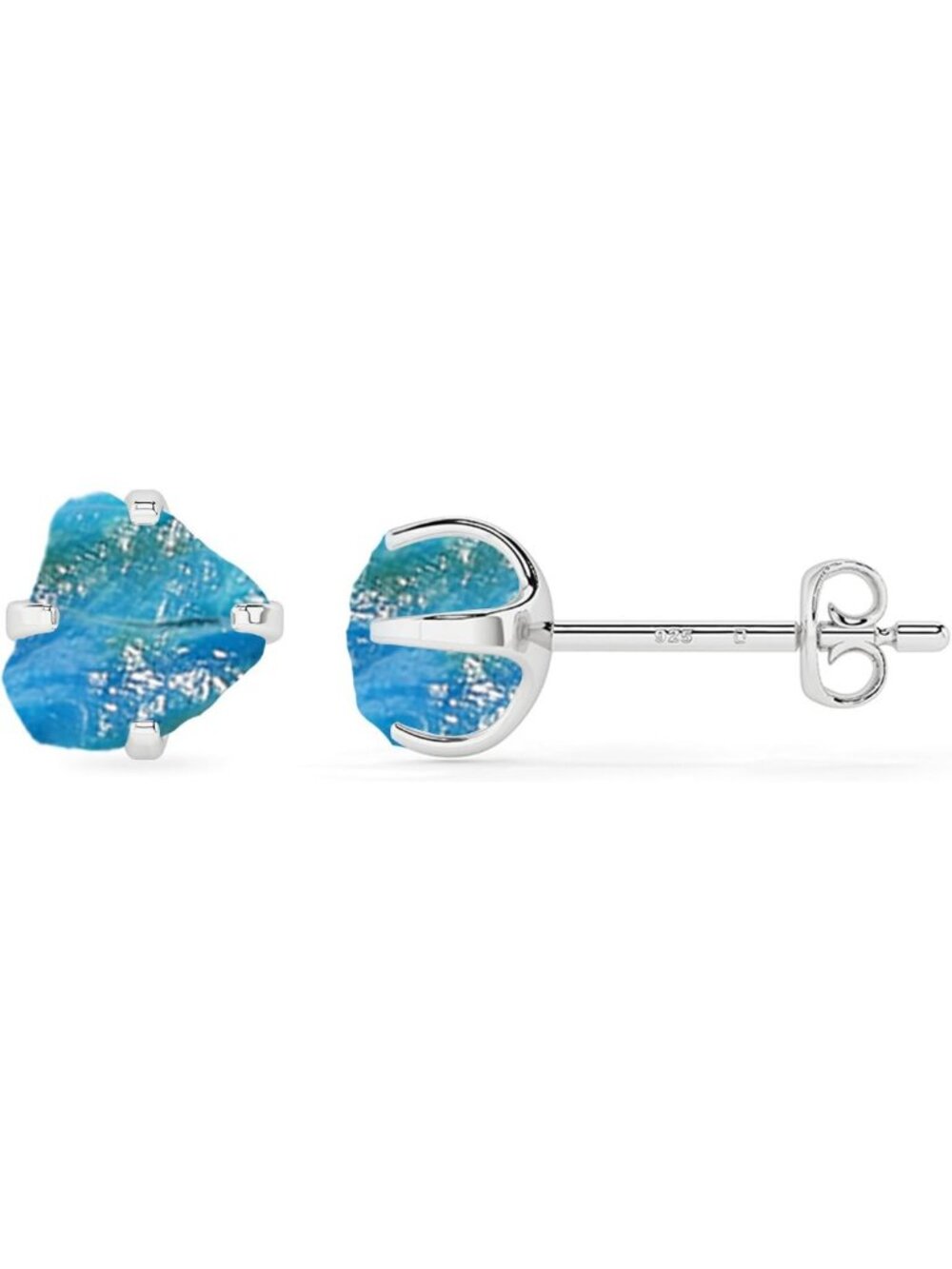Natural Gemstone Stud Earrings in Sterling Silver | Birthstone Jewelry Gifts for